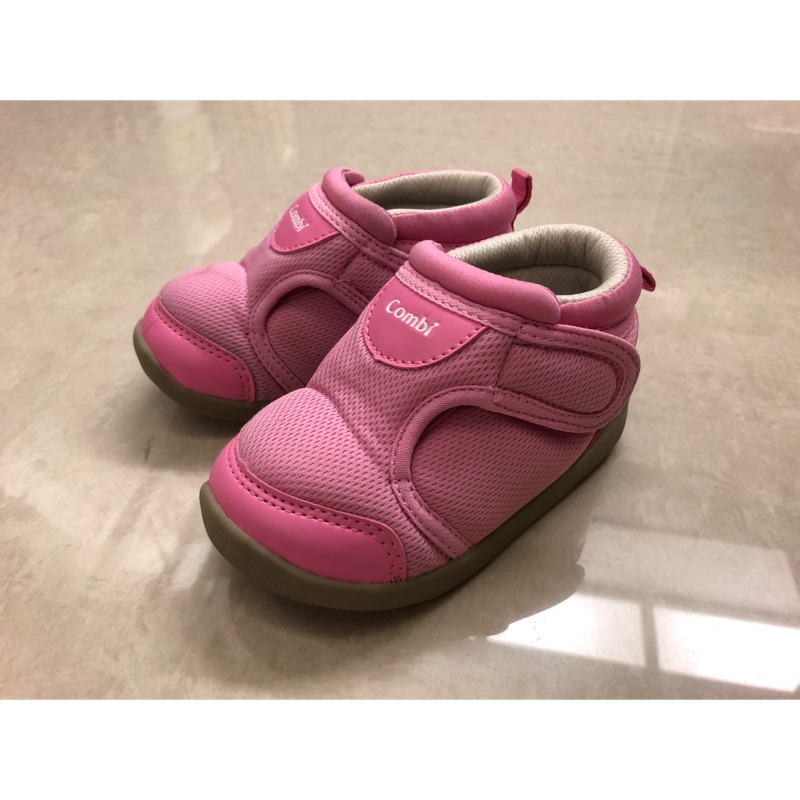 Combi 粉紅高筒學步鞋 14.5公分 二手