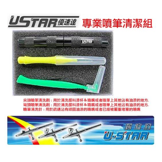 U-STAR 優速達 鋼彈 模型專用 噴槍 清洗套裝工具組 噴筆 清洗刷組 UA90032A