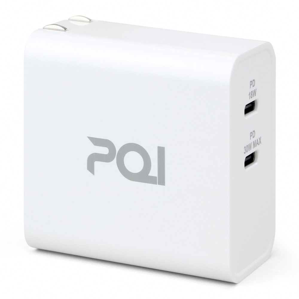 PQI PDC36W 雙USB-C 電源供應器 豆腐頭 旅充