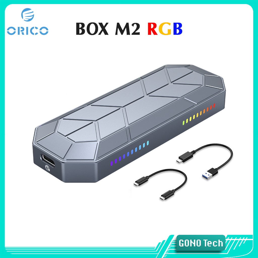 M2 NVMe ORICO M2VG01-C3 RGB 便攜硬盤盒 M.2 PCIe 轉 USB 3.1 Type-C