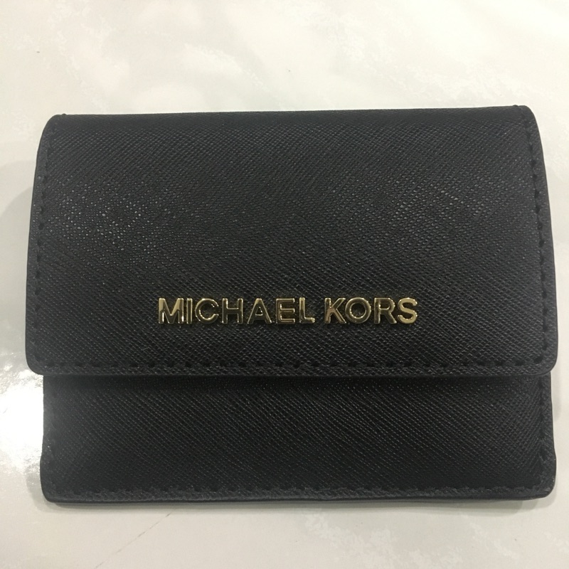 MICHAEL KORS MK 十字紋防刮真皮皮革 卡片夾 零錢包 鑰匙包