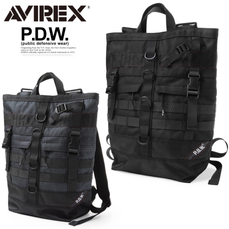 AVIREX - P.D.W. TOTE BACKPACK 軍用 兩用包 後背包 手提包 托特包