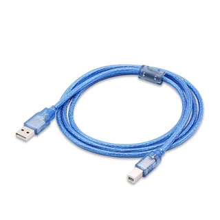 2.0 A公對B公 印表機USB線 透明藍傳輸線UB-390 5米(CB1885)