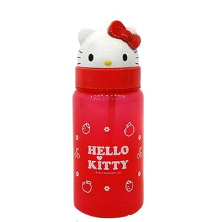 韓國進口 Hello Kitty 紅色蘋果草莓款 直飲式水壺 學習杯350ml