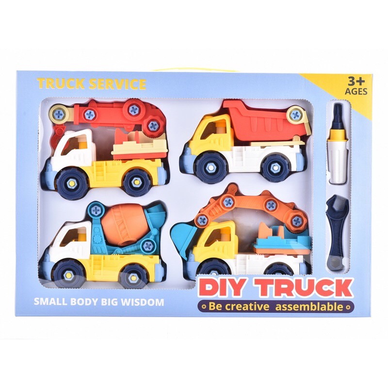 TRUCK SERVICE 拆裝工程車 DIY玩具 拆裝玩具 組裝工程車 怪手 水泥車 吊車 砂石車 益智玩具