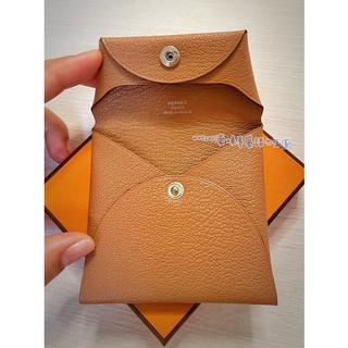 🌟 售出💯 正品 Hermes 愛馬仕🌟經典Bastia系列褐金色 EPSOM牛皮 方型暗釦零錢包 卡片夾 信封包