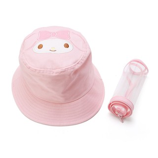 花見雜貨~日本進口 全新正版 my melody 美樂蒂 造型 兒童 遮陽帽 帽子 附 透明 面罩 可拆式