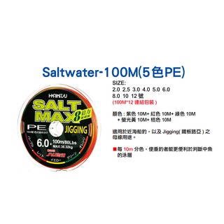 Saltwater-100M(5色PE)【漁樂商行】