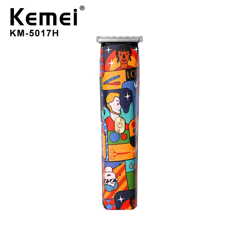 Kemei KM-5017H 個性化塗鴉USB充電式理髮器便攜式專業電動修剪器
