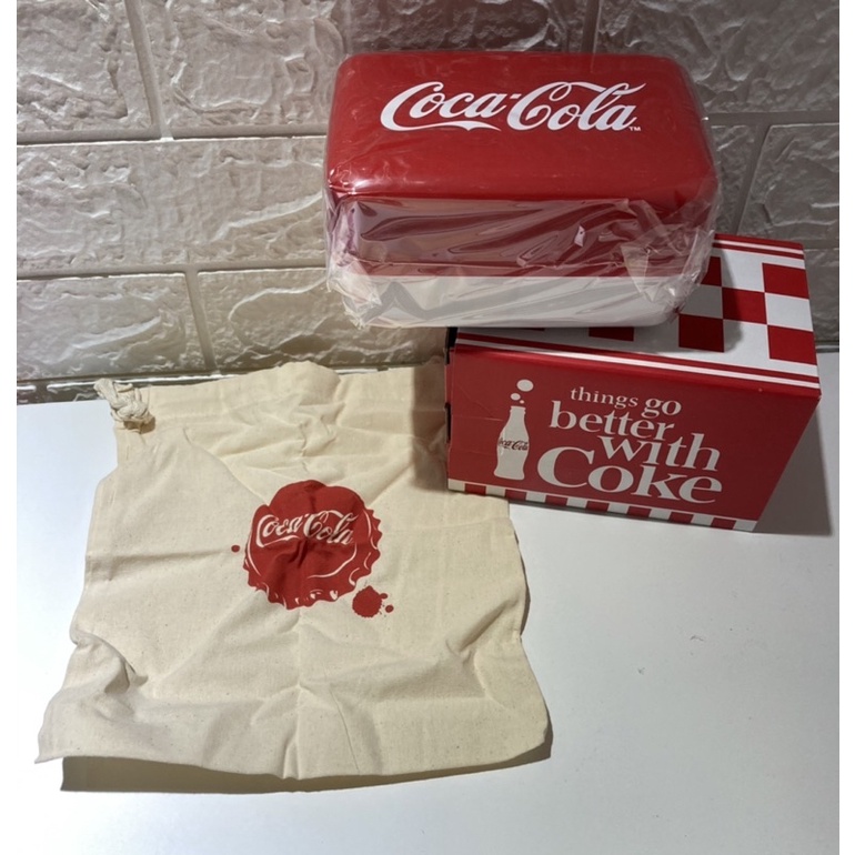 限量 全新 可口可樂Coca Cola 野餐盒組 內容物 包含 束口袋 野餐盒 產地 台灣