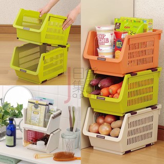 日本製INOMATA分層抽屜式收納籃附輪(米白)居家置物櫃堆疊籃廚房收納籃