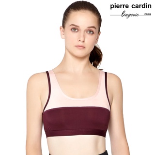 【pierre cardin 皮爾卡登女性內衣】拼接式U型無鋼圈運動內衣 (單件-DPK粉紫)-201-1047C