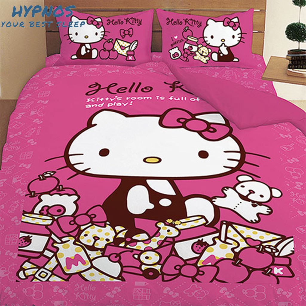 【Hypnos精品寢具】HelloKitty-我的遊戲房(粉) 單人被單/雙人被單/雙人床包/單人厚包/加大厚包