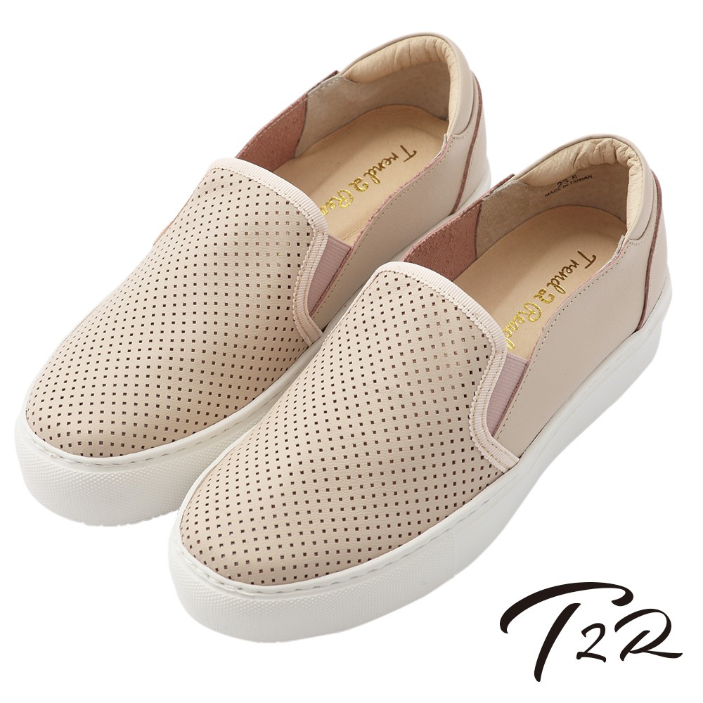 【T2R】特價出清-真皮手工透氣舒適懶人鞋-粉-5220-1820-激瘦5Kg黃金比例