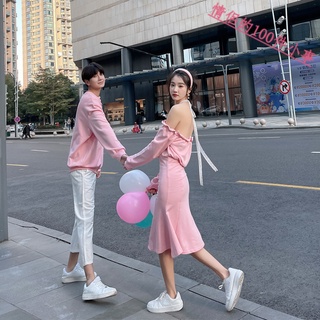 【COUPLE】🌺🌷2022春季衛衣套裝你衣我裙連衣裙情侶裝圓領寬鬆長袖