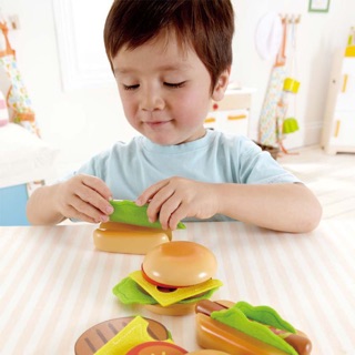 台灣現貨正品德國Hape熱狗和漢堡 兒童過家家 玩具 幼兒廚房食物益智仿真遊戲 漢堡玩具