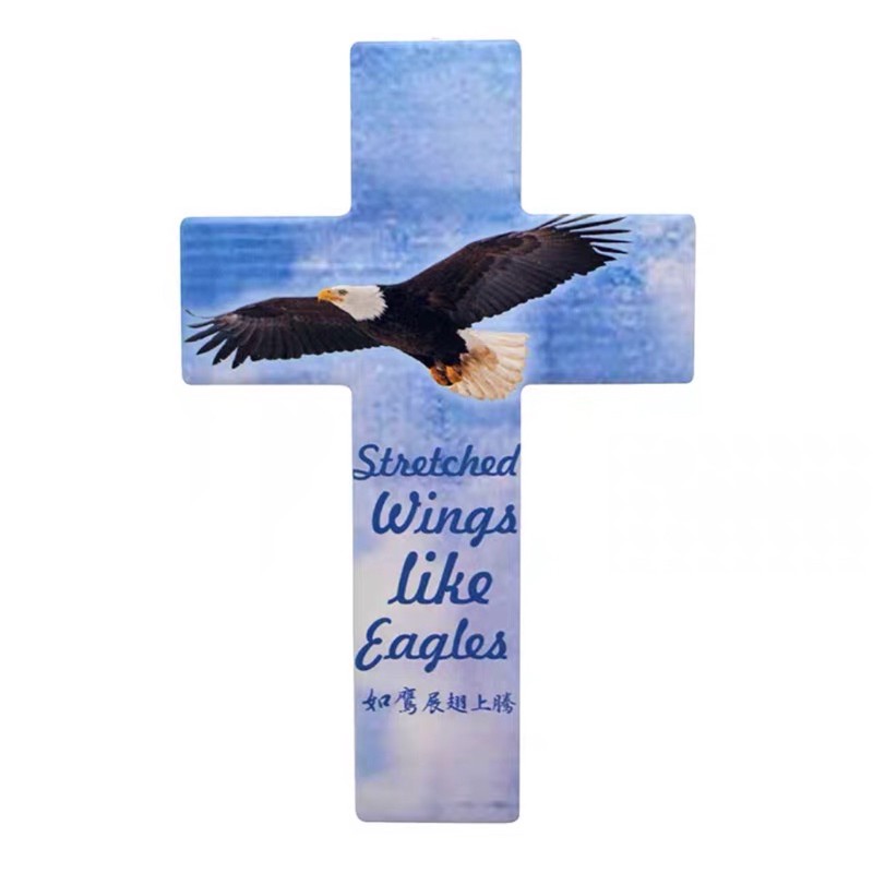 陶瓷經文十字架掛飾擺飾-老鷹款-福音禮品