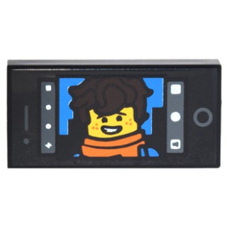 LEGO 樂高 黑色 1X2 平滑磚 印刷 手機 智慧型手機 自拍 3069bpb0603
