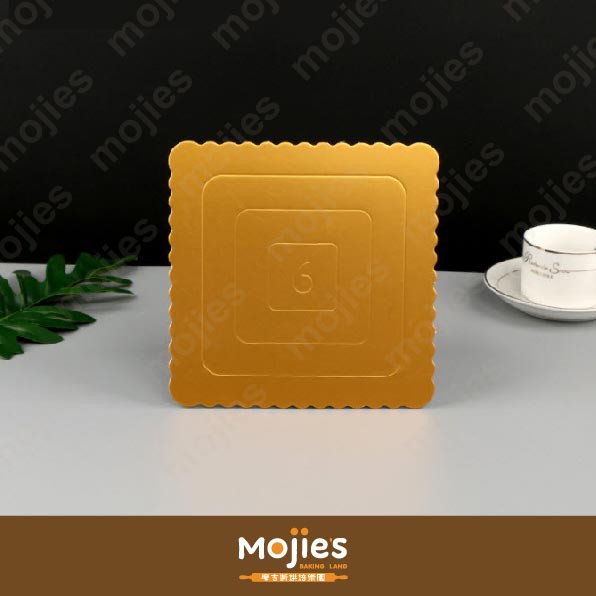 【摩吉斯烘焙樂園】加厚款 蛋糕底托  方形金色 烘焙包材 4吋/6吋/8吋/10吋