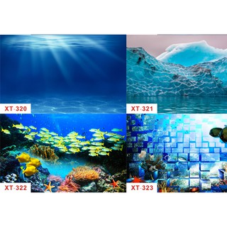 Grace家居 仿真水底世界 魚缸背景高清畫3d背景板貼紙圖獨立式壁紙背景