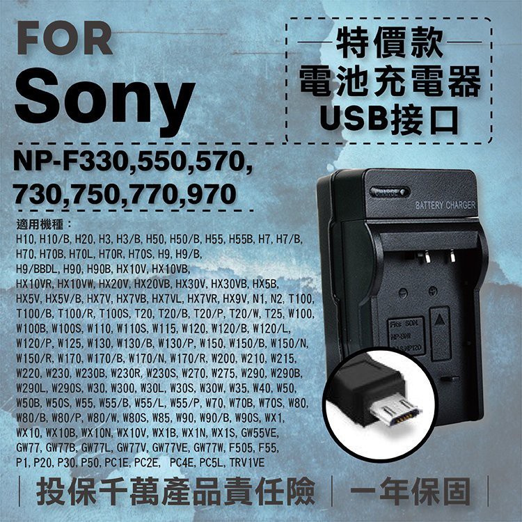 團購網@超值USB充 隨身充電器 for SONY NP-F750 行動電源 戶外充 體積小 一年保固