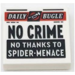 LEGO 76178 白色 2x2 號角日報 NO CRIME NO THANKS TO SPIDER-MENACE 印