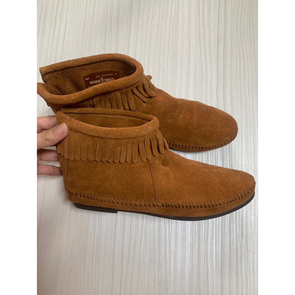 全新minnetonka 莫卡辛流蘇 短靴7.5