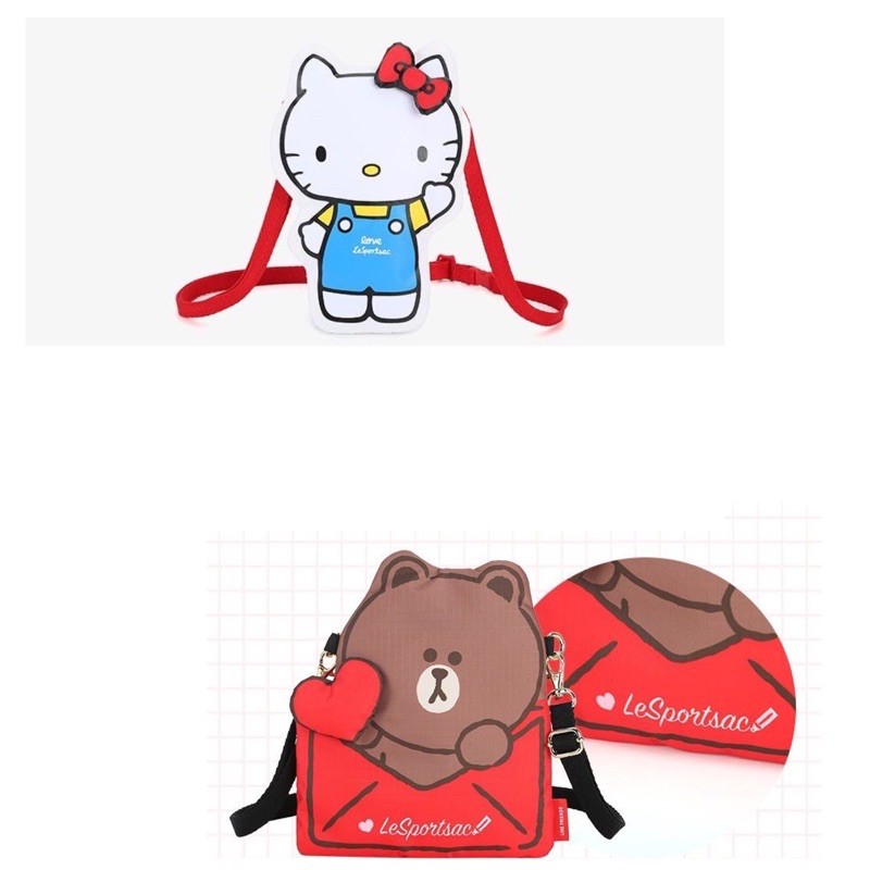 ♥ 小花日韓雜貨 -- Lesportsac 3038 kitty 防水包斜背包逛街包手機包熊大L114新款