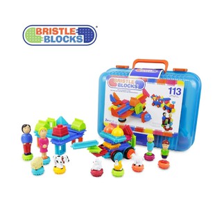 【美國B.Toys】鬃毛積木 我們一家系列(113pcs) 兩盒以上無法超取