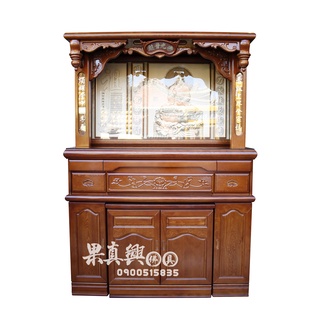 《果真興佛具》實體店面安心購買 5尺1檜木 佛櫥&2D佛聯 佛櫥 神明櫥 祖先櫥 佛像訂做 佛桌佛聯 實木家具 大溪神桌