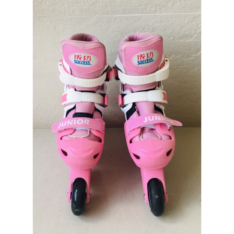迪卡儂SUCCESS 成功牌-發光兒童直排輪-粉紅色款M17-19cm