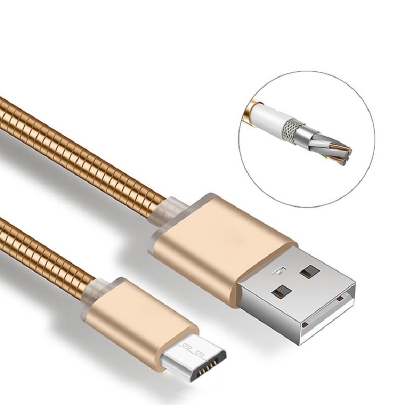 【彈簧快充】Micro USB V8 1米 100cm 支援 QC 2.0 3.0 快充 鋼絲彈簧傳輸線