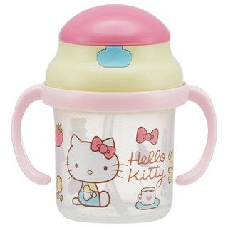 現貨 日本三麗鷗Hello Kitty 吸管 彈跳式 手把 幼兒學習杯