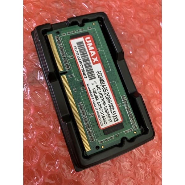 UMAX/DDR3/1600/4g筆電記憶體ram/一次買兩隻有雙通道/售價為單隻價格/可自取