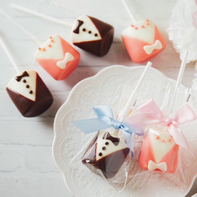 Chichi's 婚禮小物 新郎新娘 造型 棉花糖 可可 巧克力 草莓 婚禮派對 純手工製作 二進禮 新人 迎賓禮 茶會