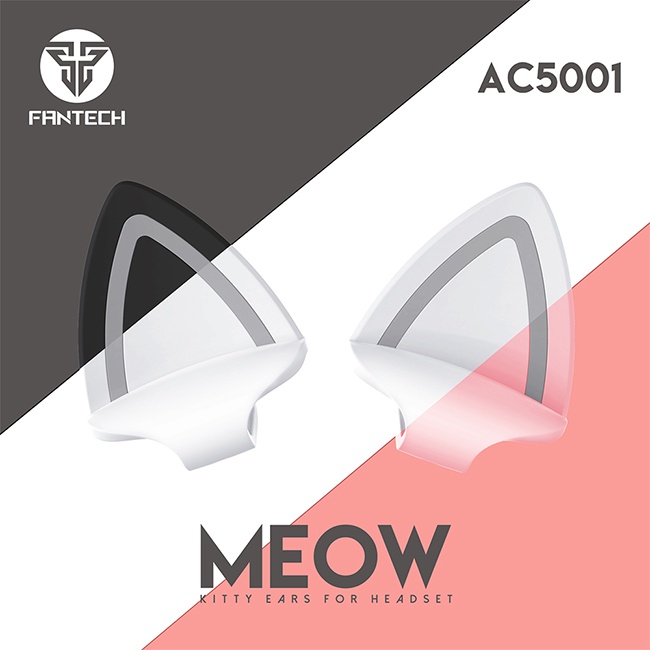 【FANTECH AC5001 貓耳造型頭戴式耳機通用配件】橡膠材質/適用多款耳罩式耳機