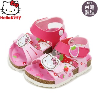 女童鞋/Hello Kitty 凱蒂貓草莓系列氣墊涼鞋(817922)粉色13-19號
