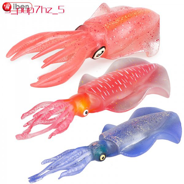 仿真海洋生物動物世界模型玩具魷魚章魚槍烏賊模型男女孩生日禮物-YH
