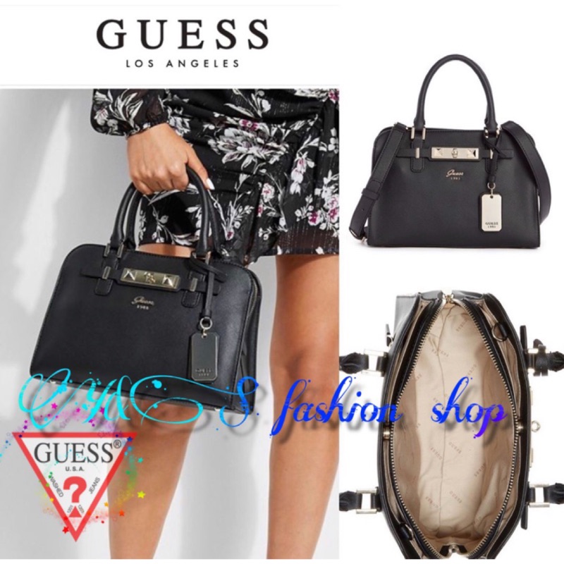 (Y&amp;S fashion)現貨在台🇺🇸Guess經典黑色防刮肩背包/手提包 出清價現貨