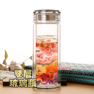 ✨水晶蓋設計✨雙層玻璃瓶 咖啡杯 隨行杯