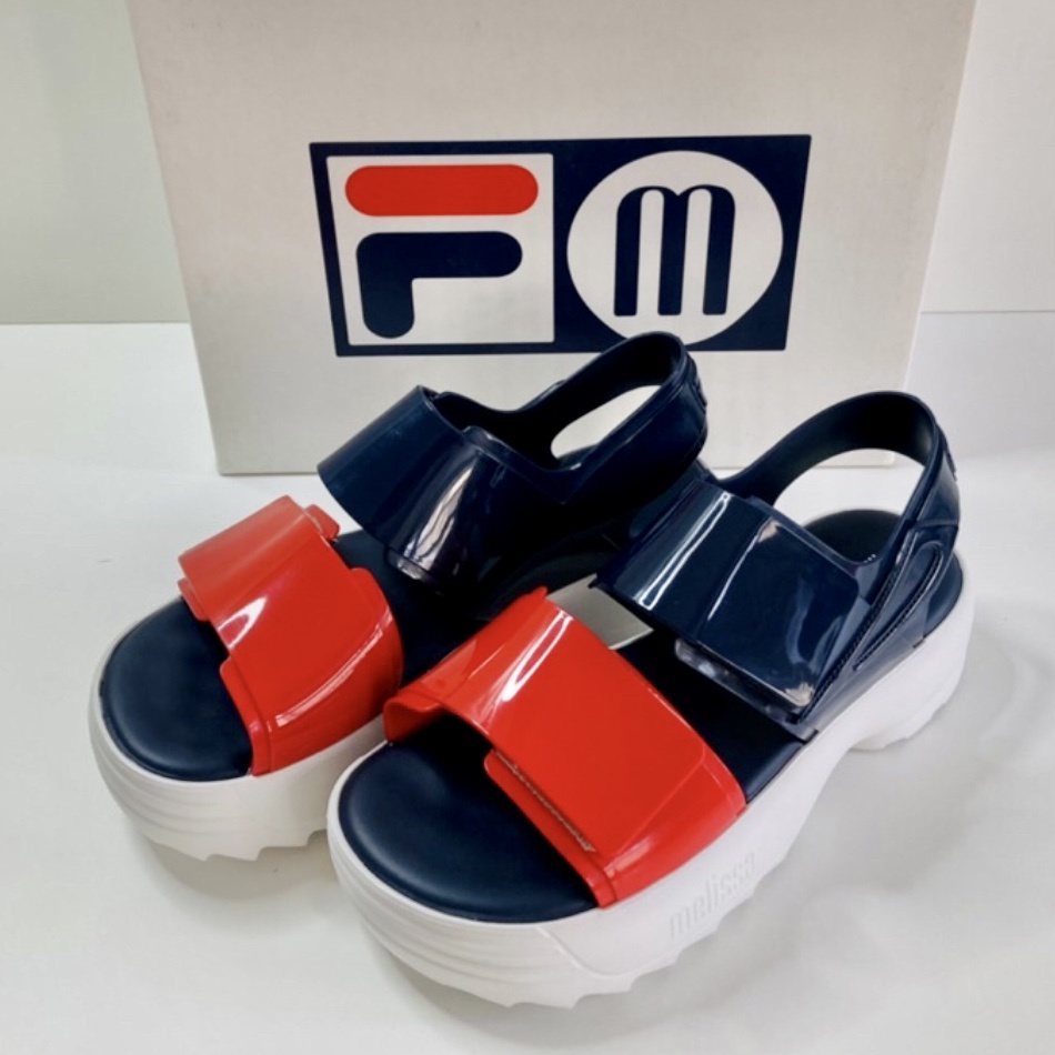 🔥*melissa+FILA*巴西香香鞋(時尚聯名款 百搭 厚底涼鞋) 深藍/紅