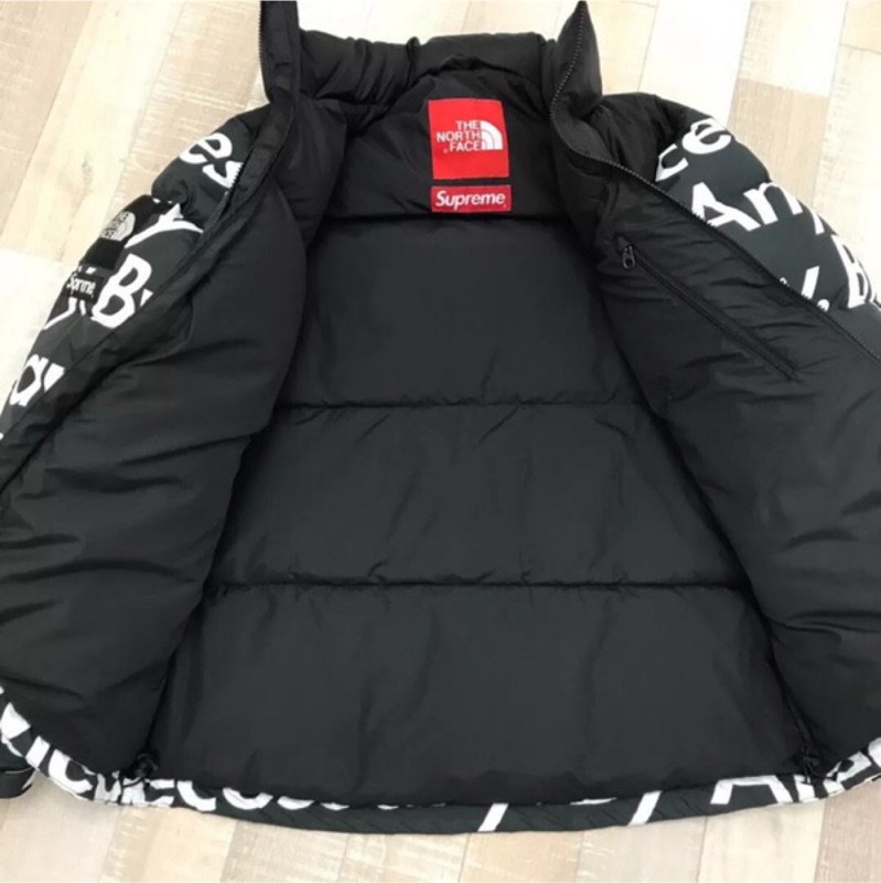 supreme the north face by any means nuptse jacket red