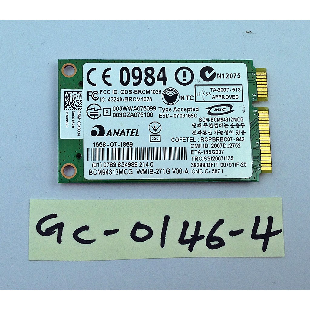 【冠丞3C】Broadcom BCM94312MCG DW1395 Mini PCI-E 無線網卡 GC-0146-4