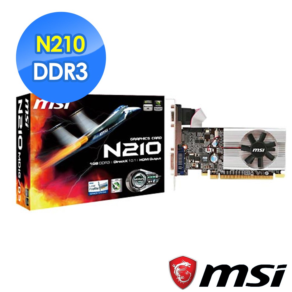 MSI 微星 N210-MD1G/D3 顯示卡/DDR3/保固30天 良品 直購價200元