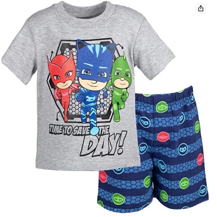 2-8T👍正版空運👍美國專櫃 睡衣小英雄 PJ MASKS 兒童 短袖上衣 T恤 T SHIRT 男童 套裝 短褲