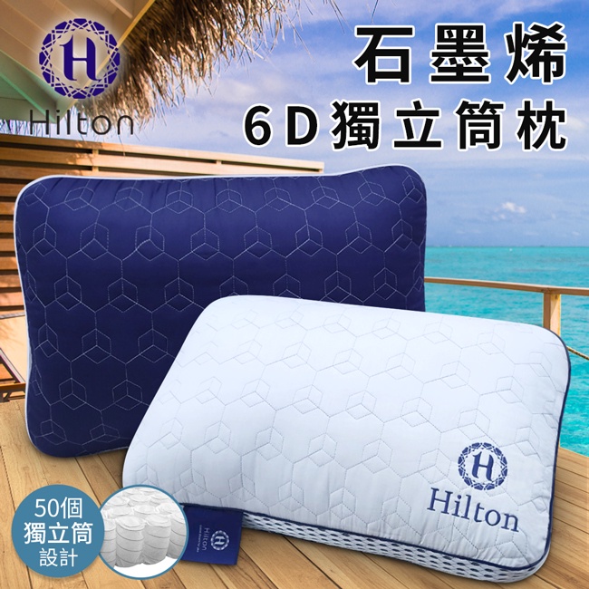 【Hilton希爾頓】遠紅外線6D透氣獨立筒枕/枕頭/枕芯