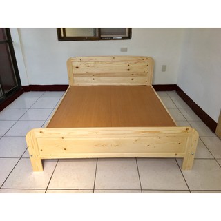 香榭二手傢俱*全新精品 松木實木5尺雙人床架-床組-雙人床-床底-床箱-排骨床架-二手傢俱-買賣二手貨-寢具-實木床組