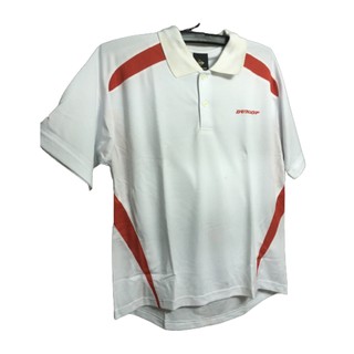 【 DUNLOP 】短袖 polo衫 網球 運動上衣 鈕釦式 DUNLOP白紅色