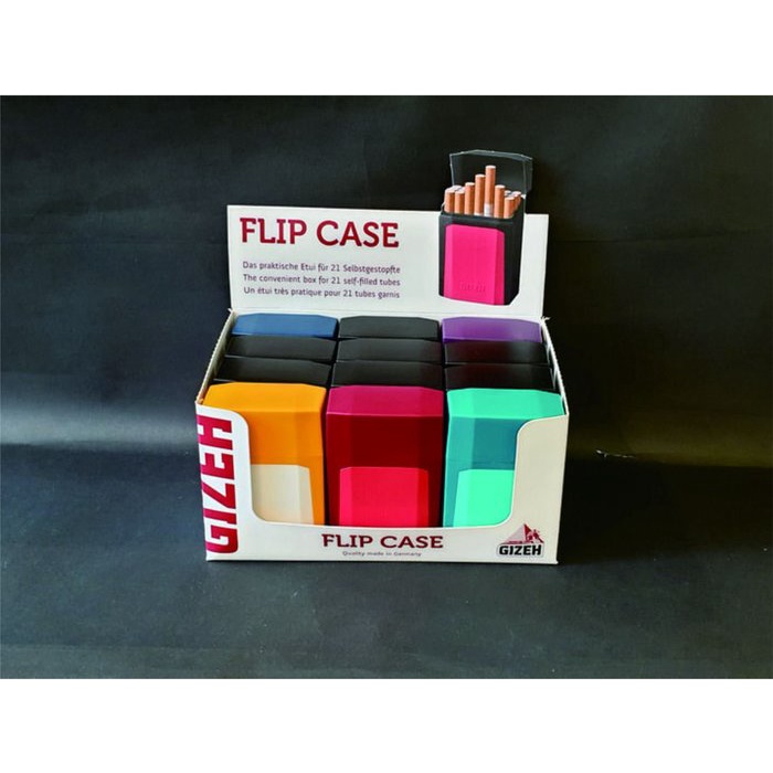 4953~德國製造GIZEH*FLIP CASE BOX-21支裝《 防潮煙盒》硬塑膠*12色一盒*1200