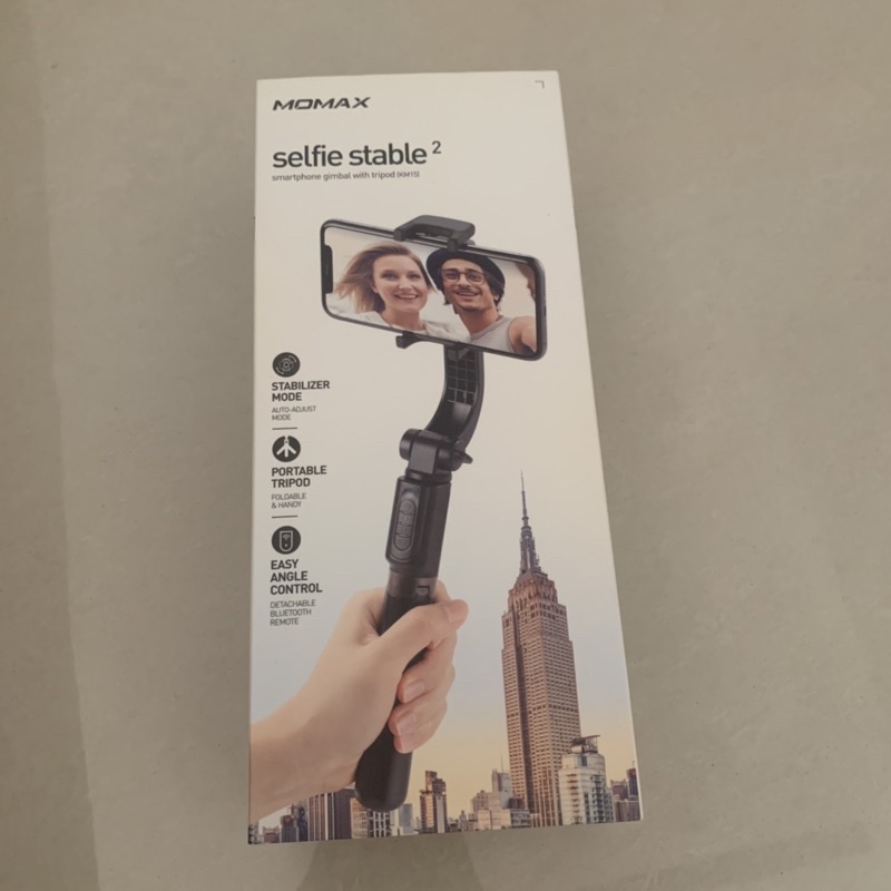 （全新）MOMAX Selfie Stable 2 單軸穩定藍芽自拍棒KM15D(無線控制手機轉向) 自拍三腳架